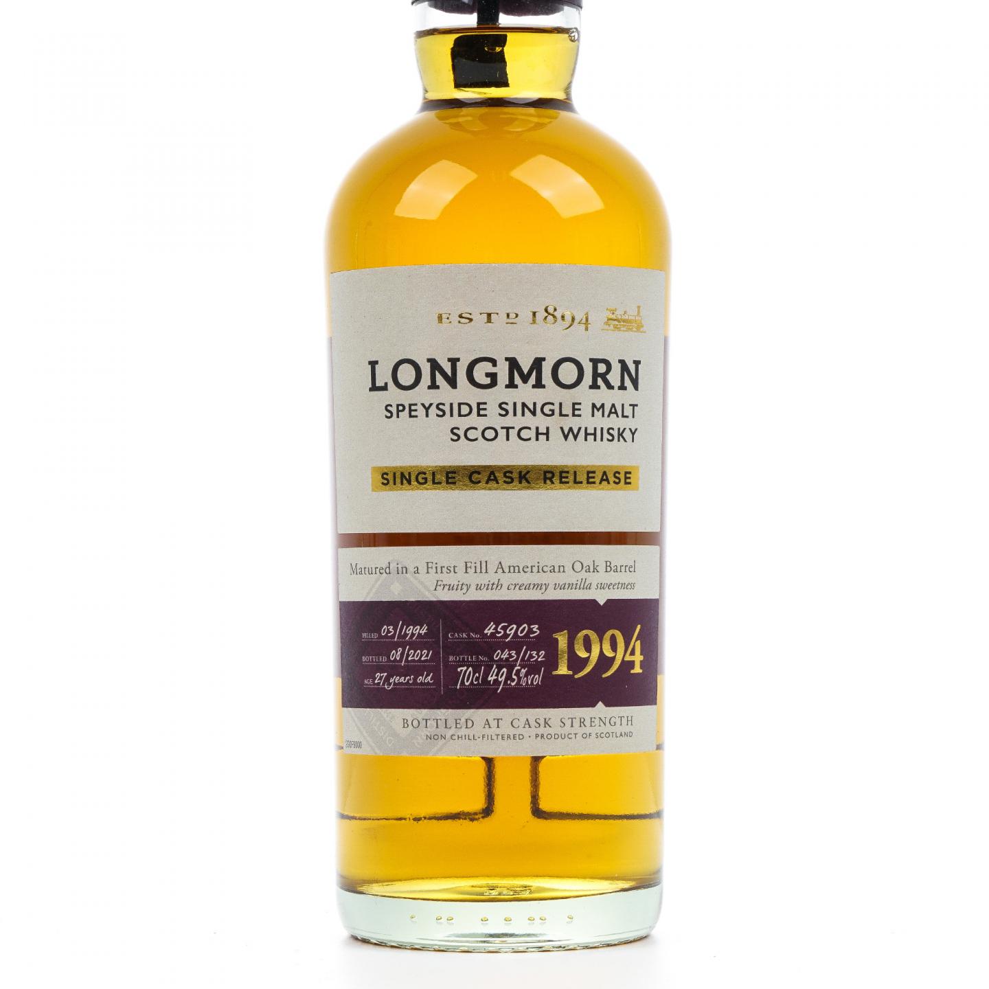 Longmorn 朗摩 27年 1994-2021 单桶#45903 行货