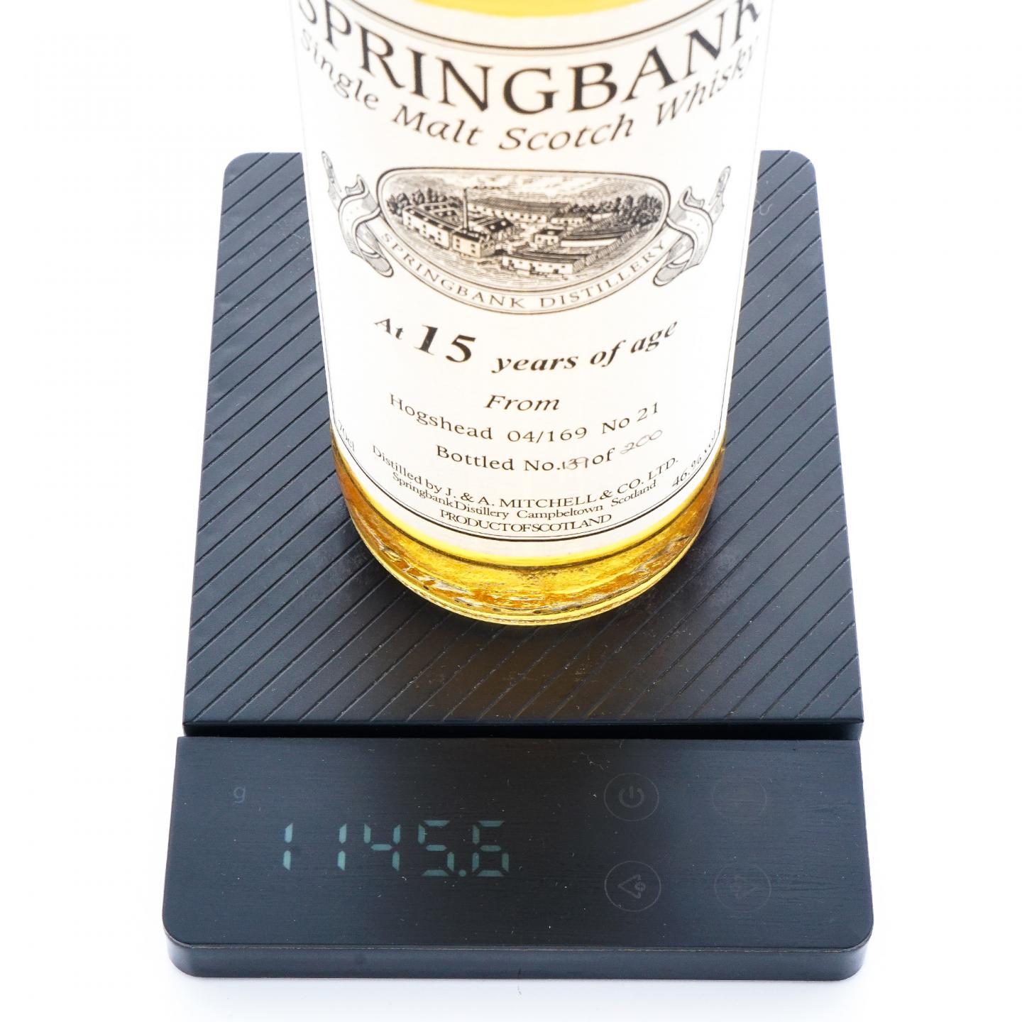 Springbank 云顶 15年 私人桶#04/169