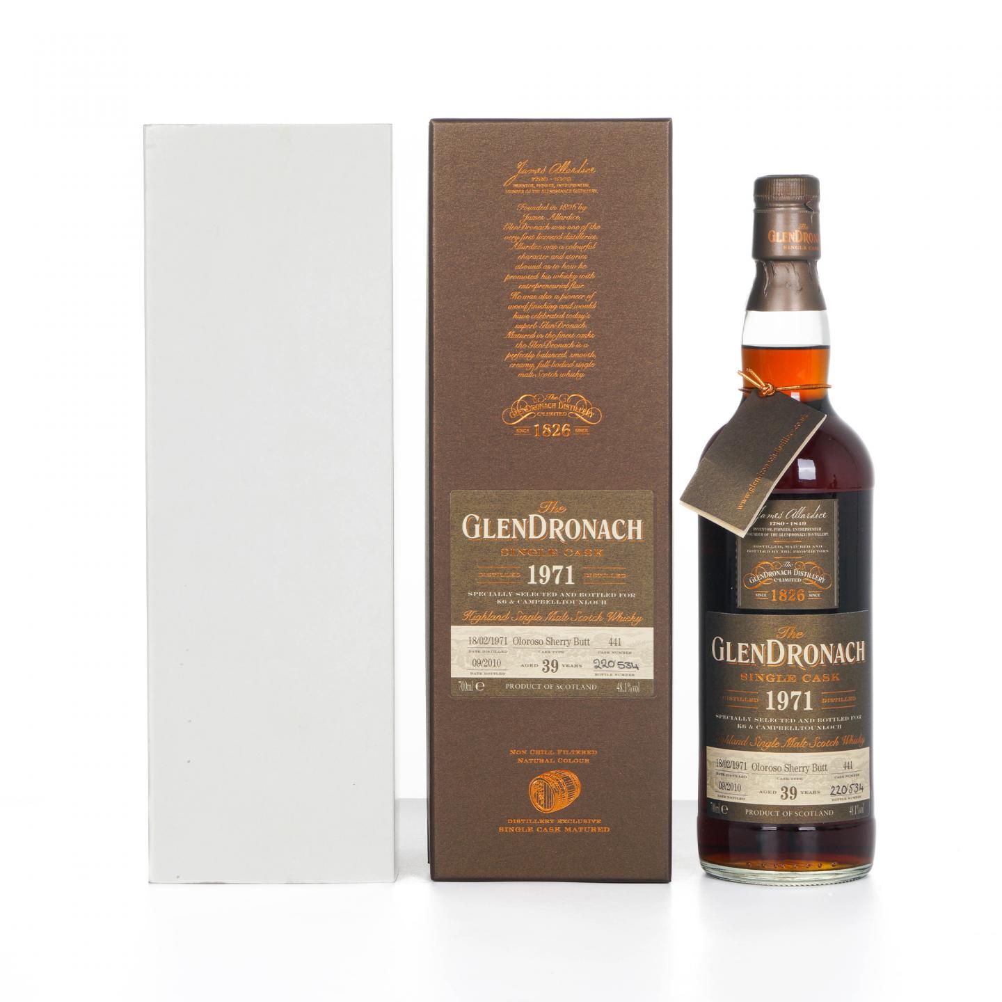 Glendronach 格兰多纳 39年 1971-2010 雪莉单桶#441