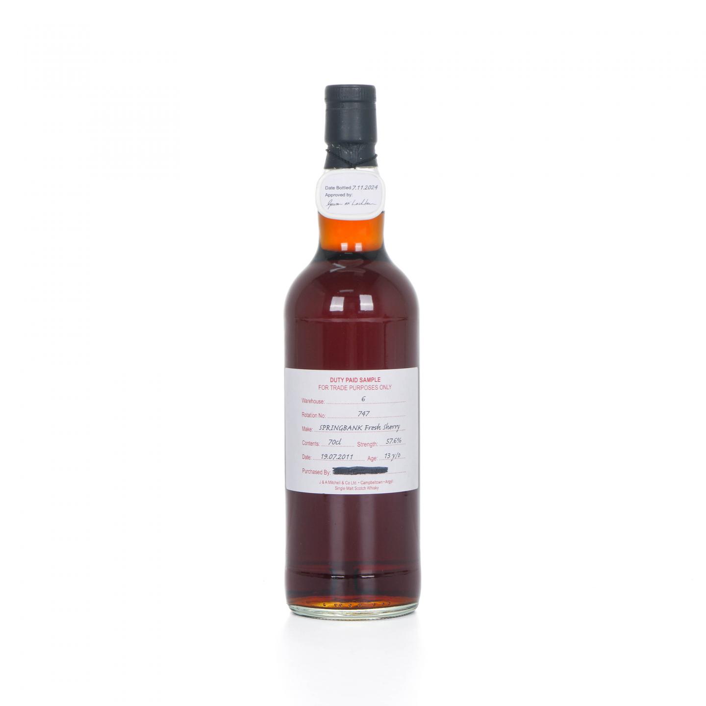 Springbank 云顶 13年 2011 完税瓶 雪莉桶 57.6%Vol.