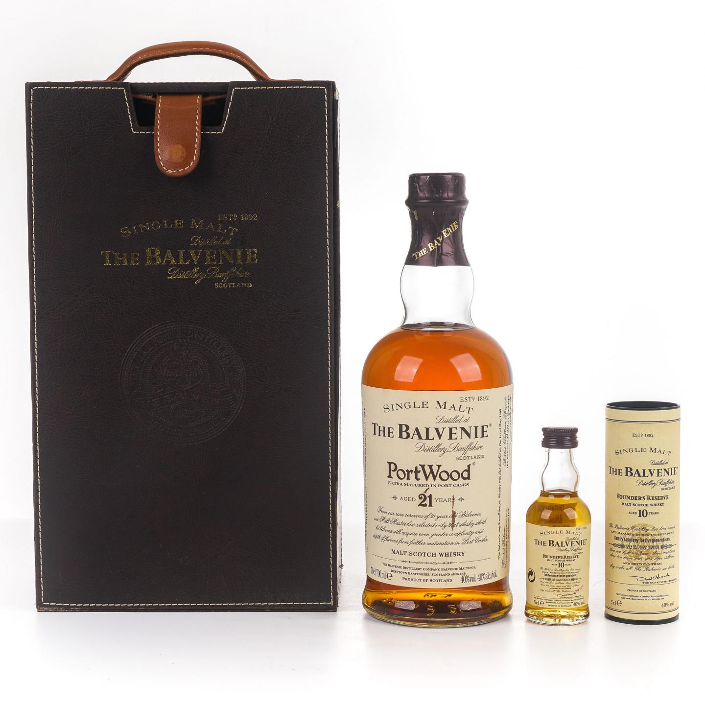 Balvenie 百富 21年 波特桶 700ml +10年 Founder's Reserve 50ml 2瓶组