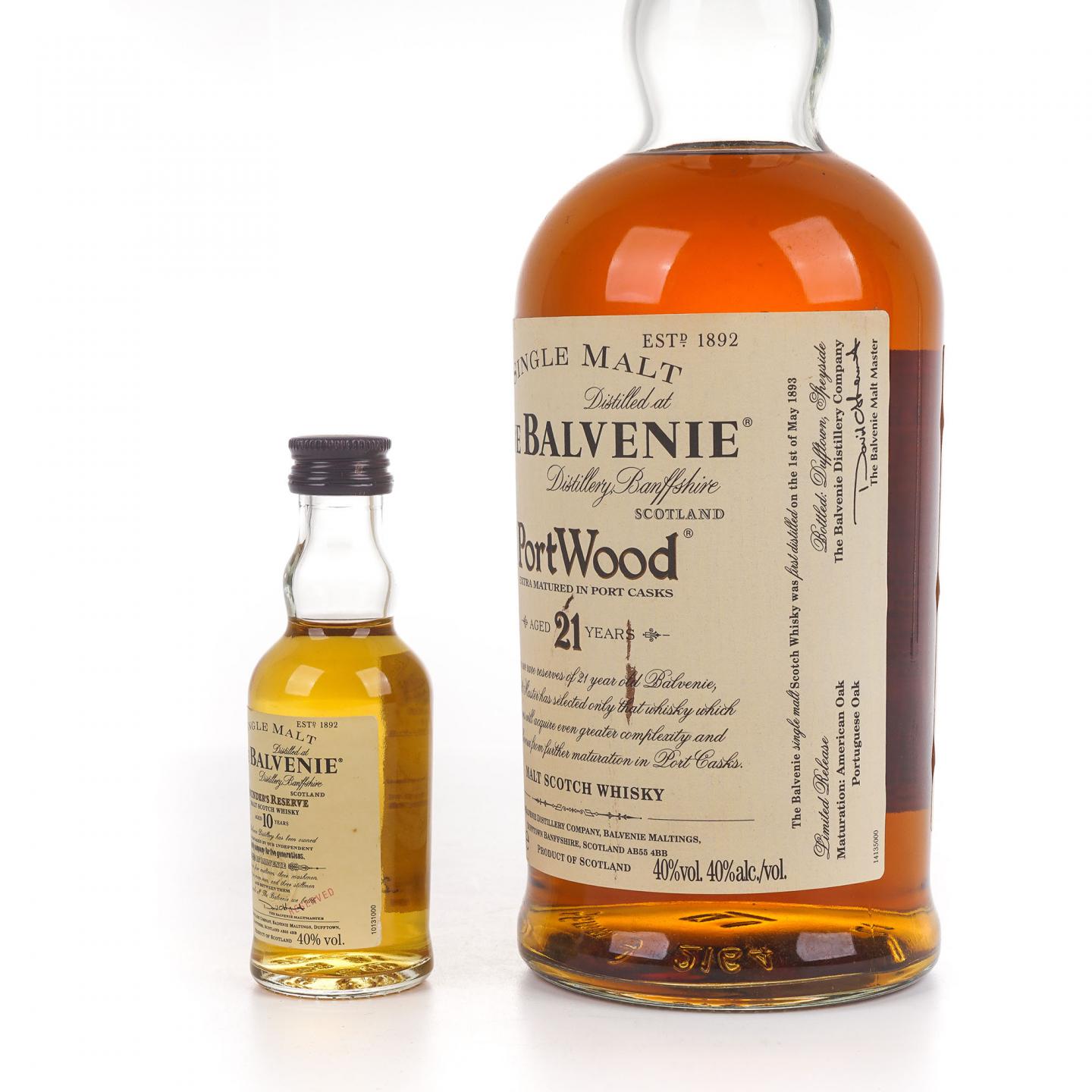 Balvenie 百富 21年 波特桶 700ml +10年 Founder's Reserve 50ml 2瓶组