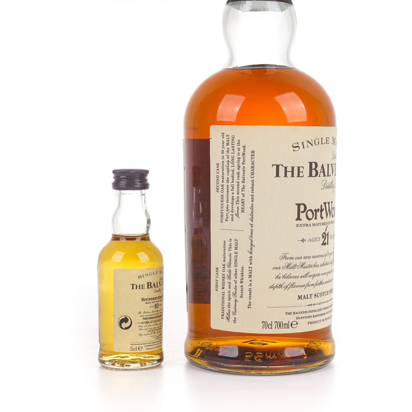 Balvenie 百富 21年 波特桶 700ml +10年 Founder's Reserve 50ml 2瓶组