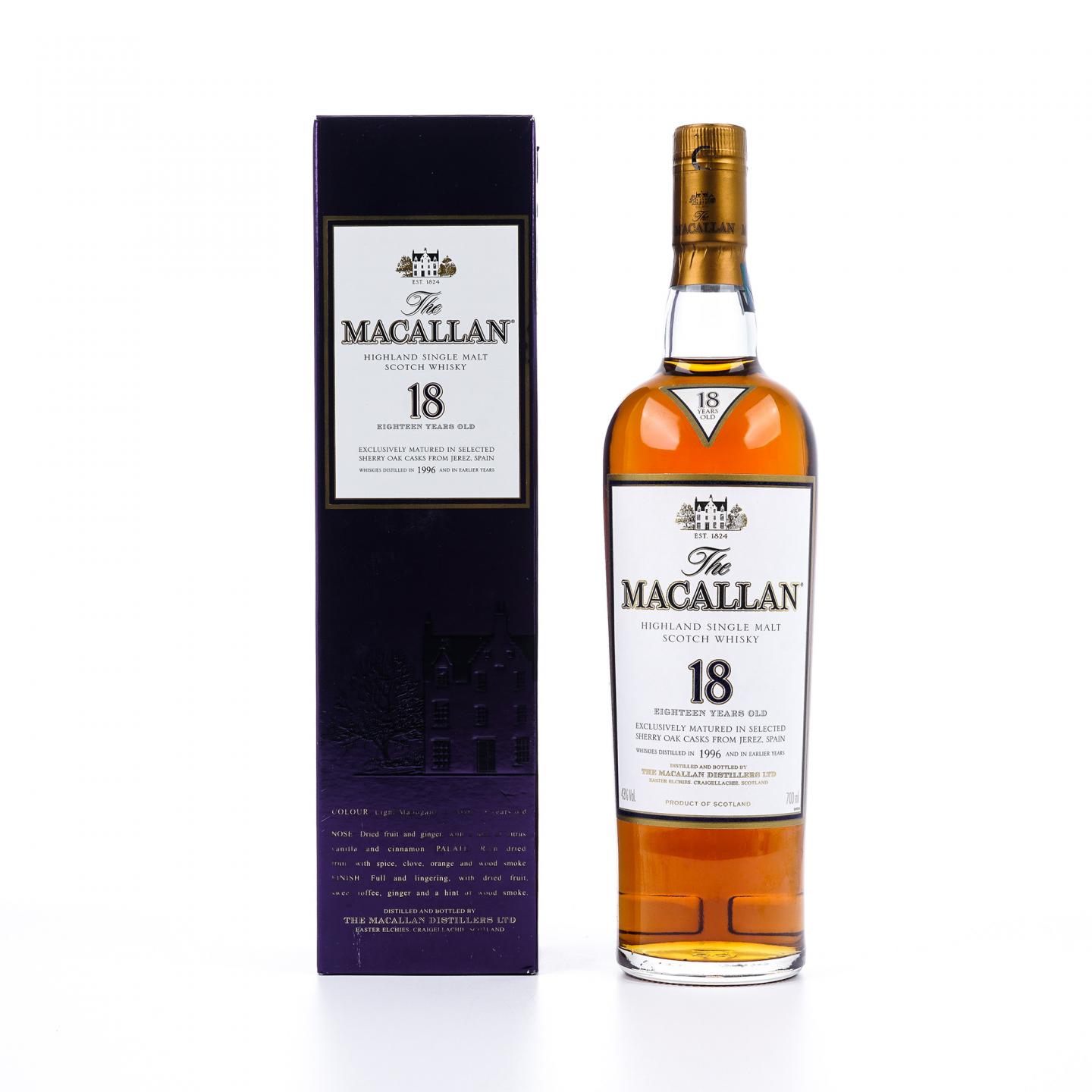 Macallan 麦卡伦 18年 1996 雪莉桶 43%Vol.