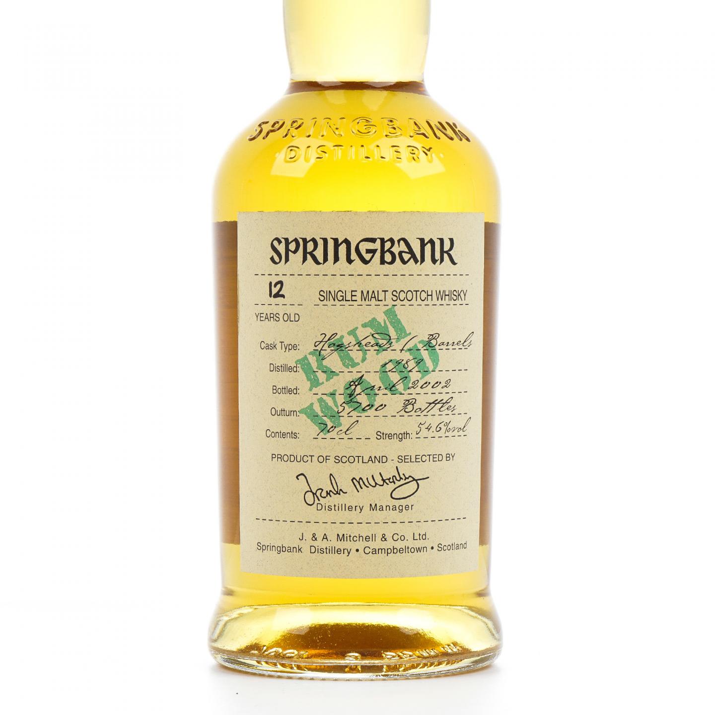 Springbank 云顶 12年 1989-2002 朗姆风味桶