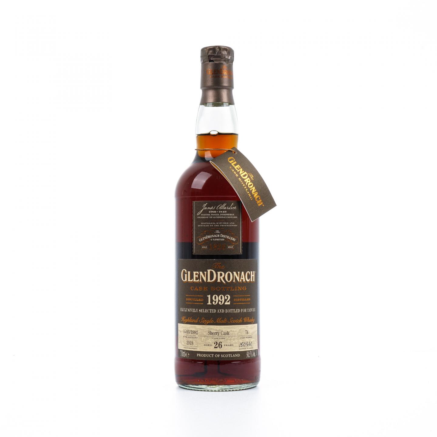 Glendronach 格兰多纳 26年 1992-2018 雪莉单桶#74