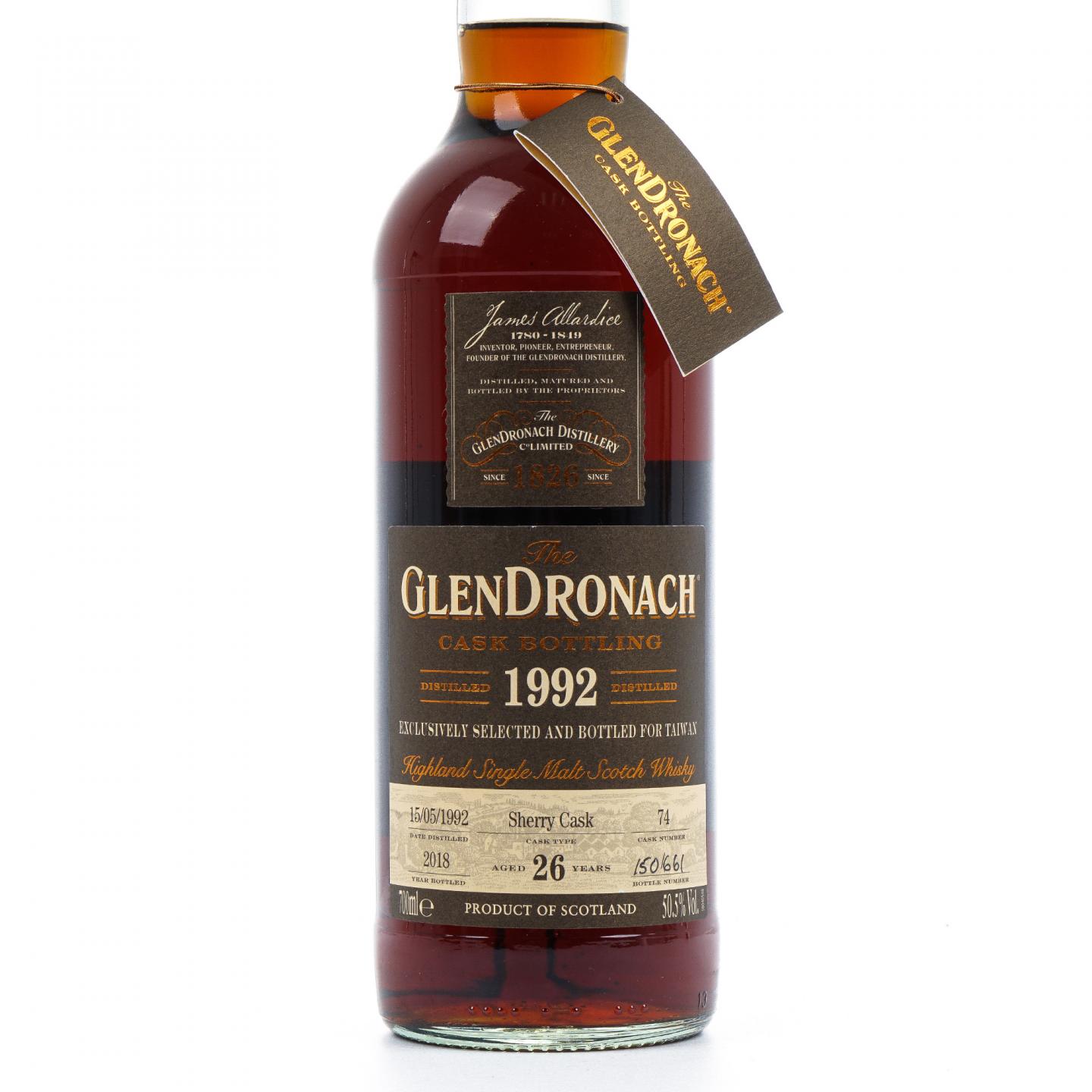 Glendronach 格兰多纳 26年 1992-2018 雪莉单桶#74