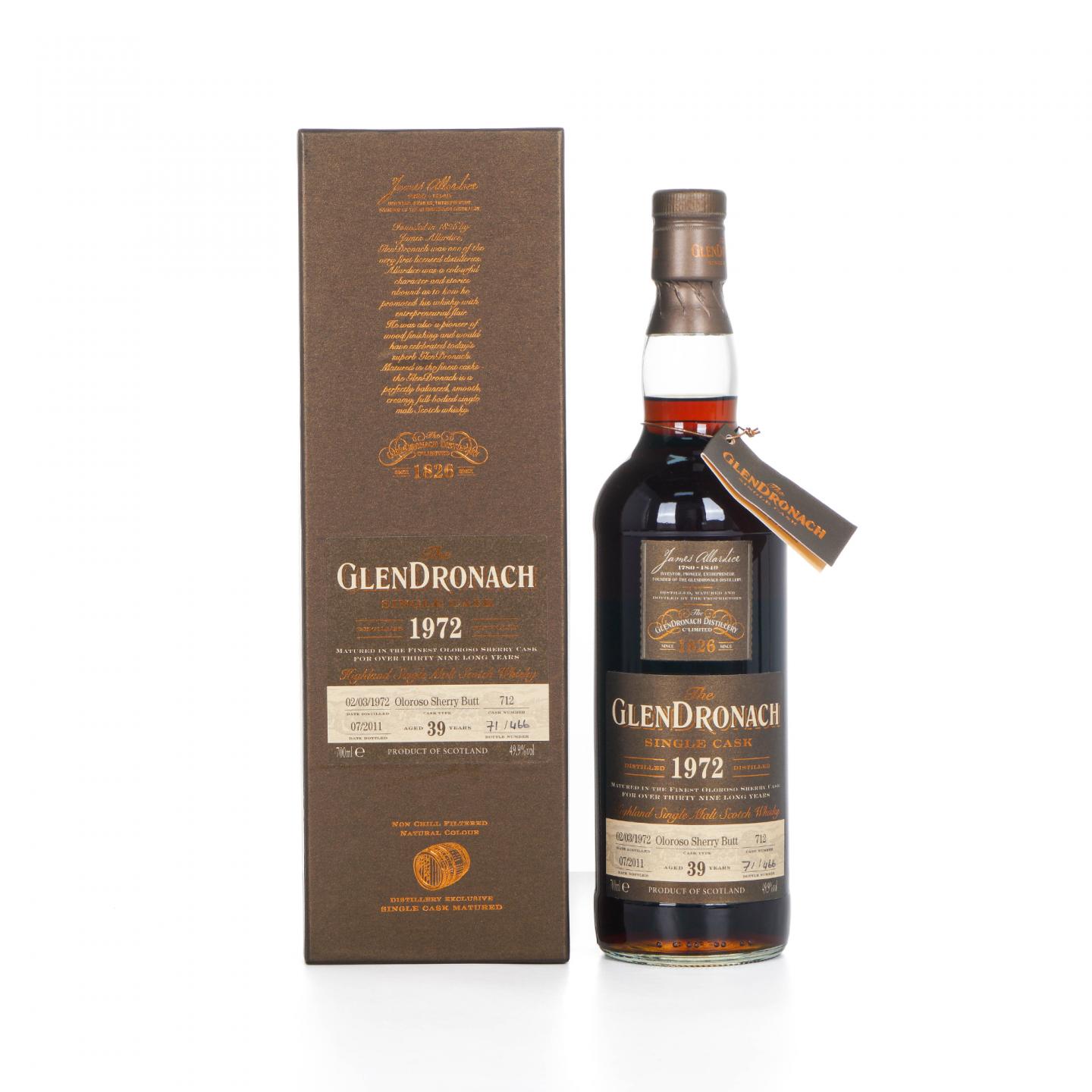 Glendronach 格兰多纳 39年 1972-2011 雪莉单桶#712