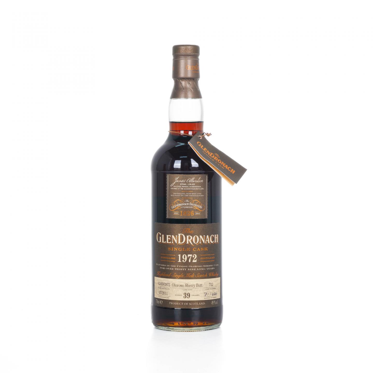 Glendronach 格兰多纳 39年 1972-2011 雪莉单桶#712