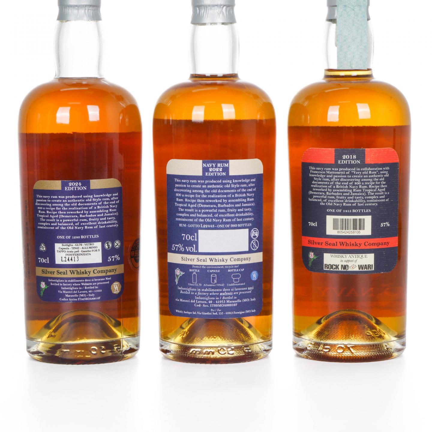 Old Navy Rum 2018/2022/2024 Silver Seal 老海军朗姆酒 3瓶组