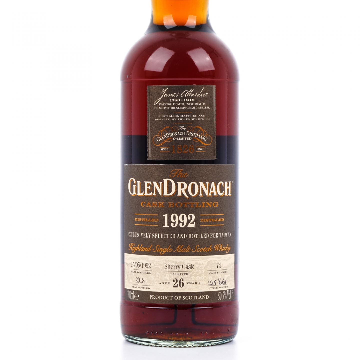 Glendronach 格兰多纳 26年 1992-2018 雪莉桶#74 700ml