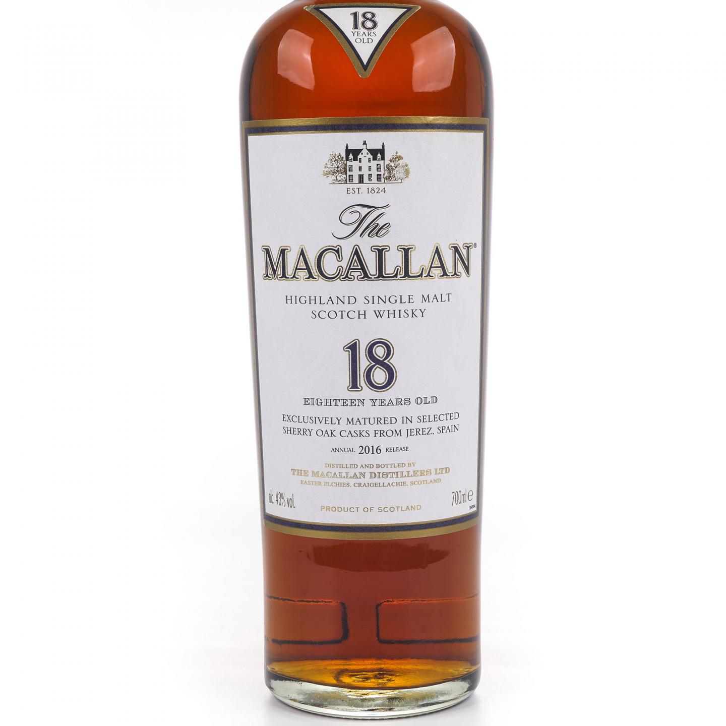 Macallan 麦卡伦 18年 2016 雪莉桶