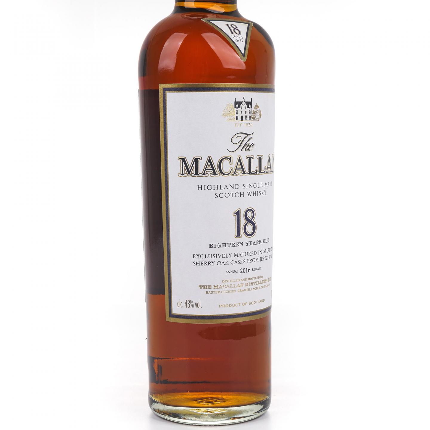 Macallan 麦卡伦 18年 2016 雪莉桶