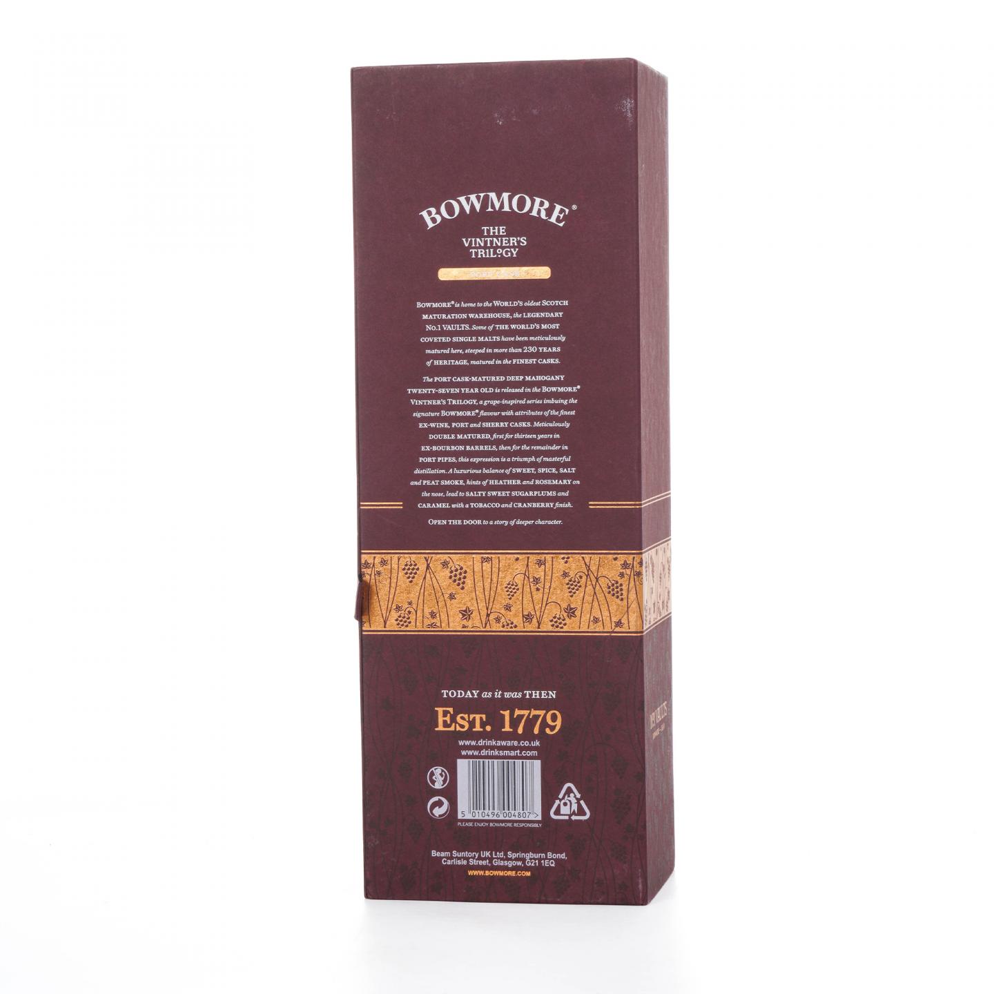 Bowmore 波摩 27年 2018 酒庄三部曲之三 行货