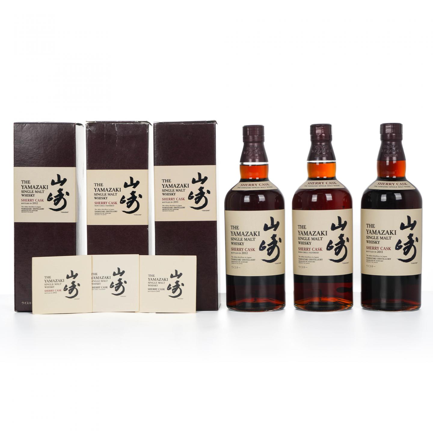 山崎 2009首版/2011/2012 雪莉桶 Sherry Cask 3瓶组