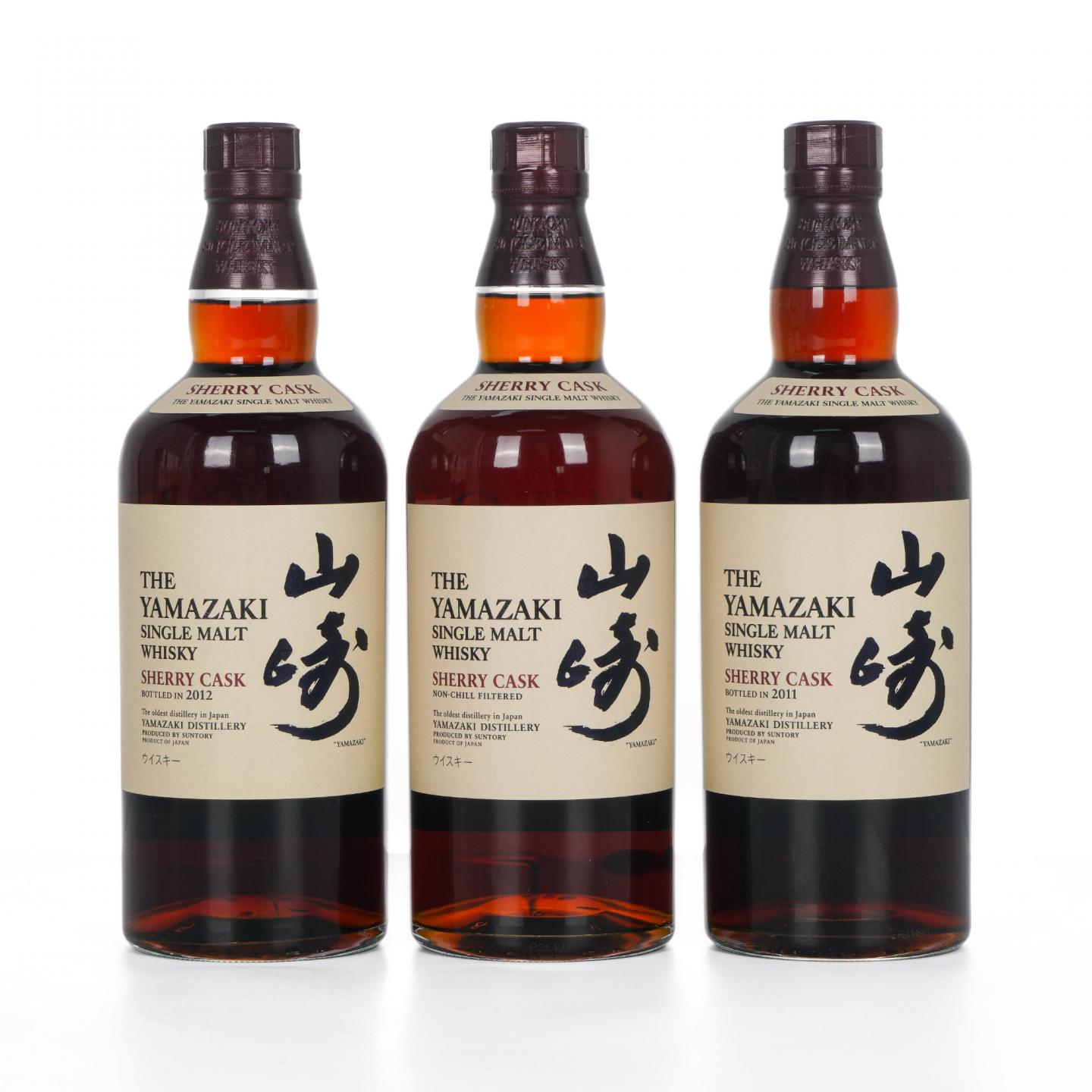 山崎 2009首版/2011/2012 雪莉桶 Sherry Cask 3瓶组