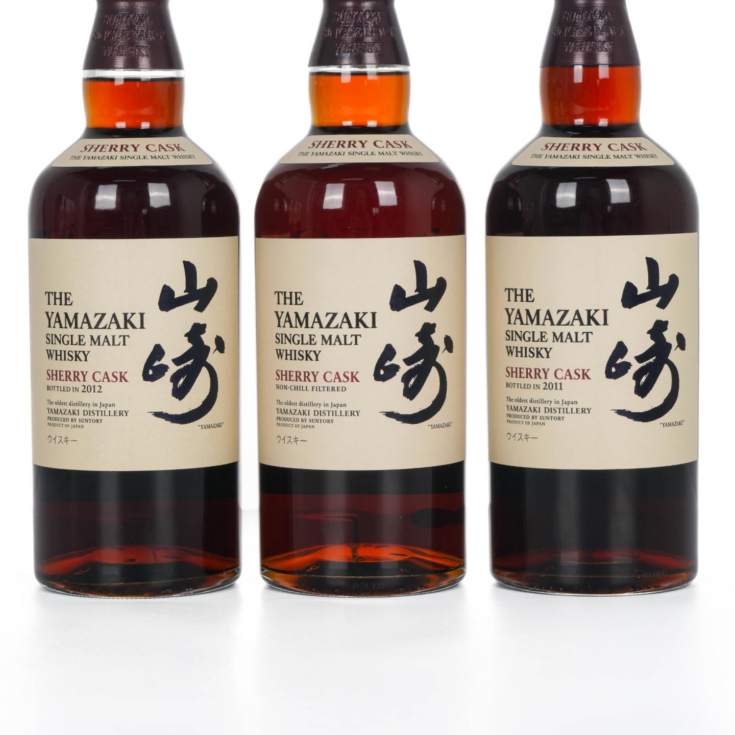 山崎 2009首版/2011/2012 雪莉桶 Sherry Cask 3瓶组