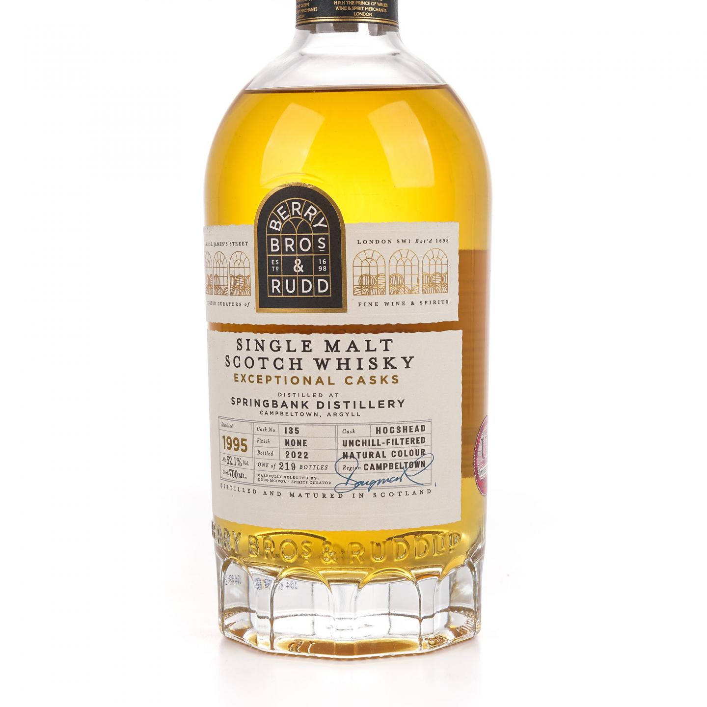 Springbank 云顶 1995-2022 BBR 超凡单桶#135