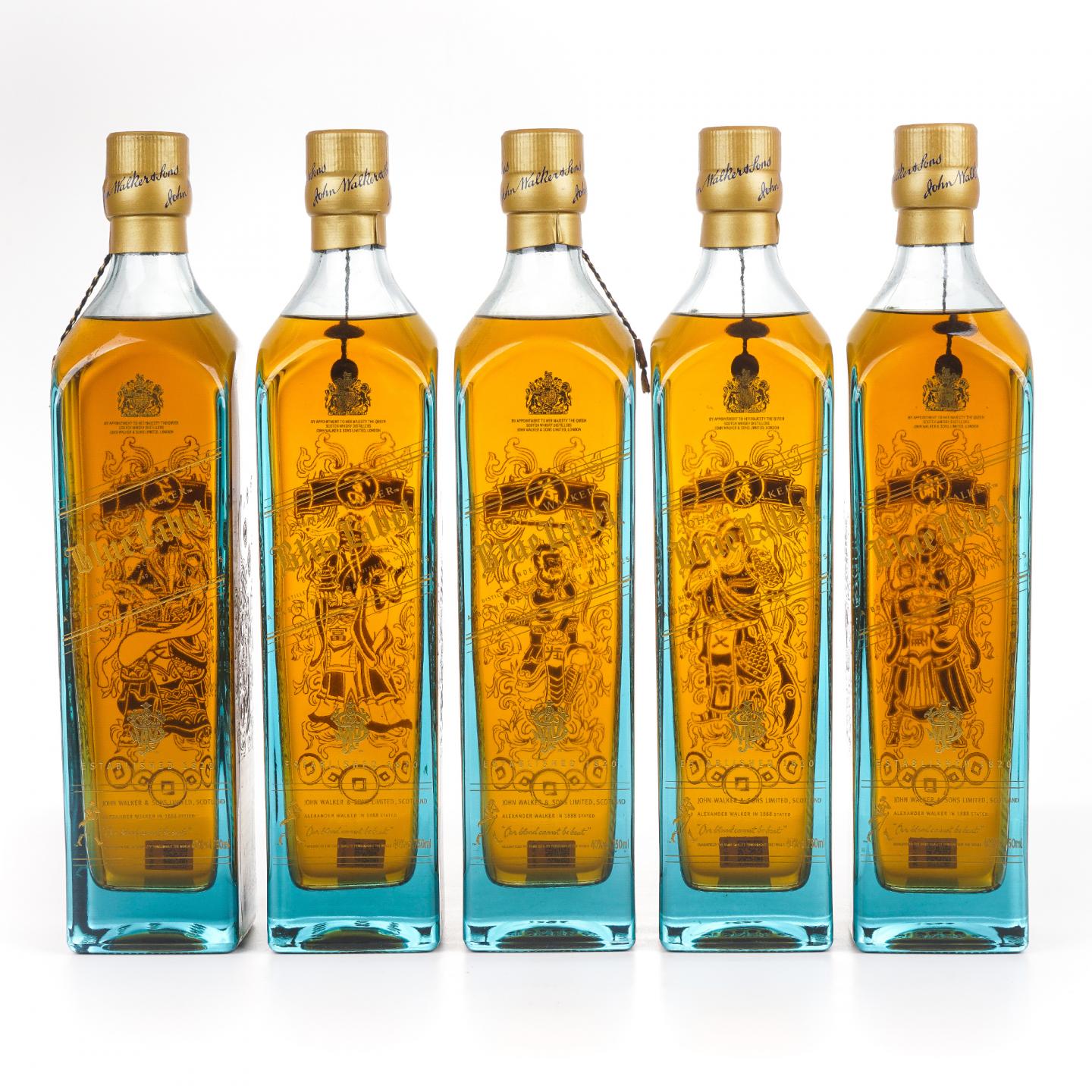 Johnnie Walker 尊尼获加 蓝牌 五路财神 750ml*5瓶组