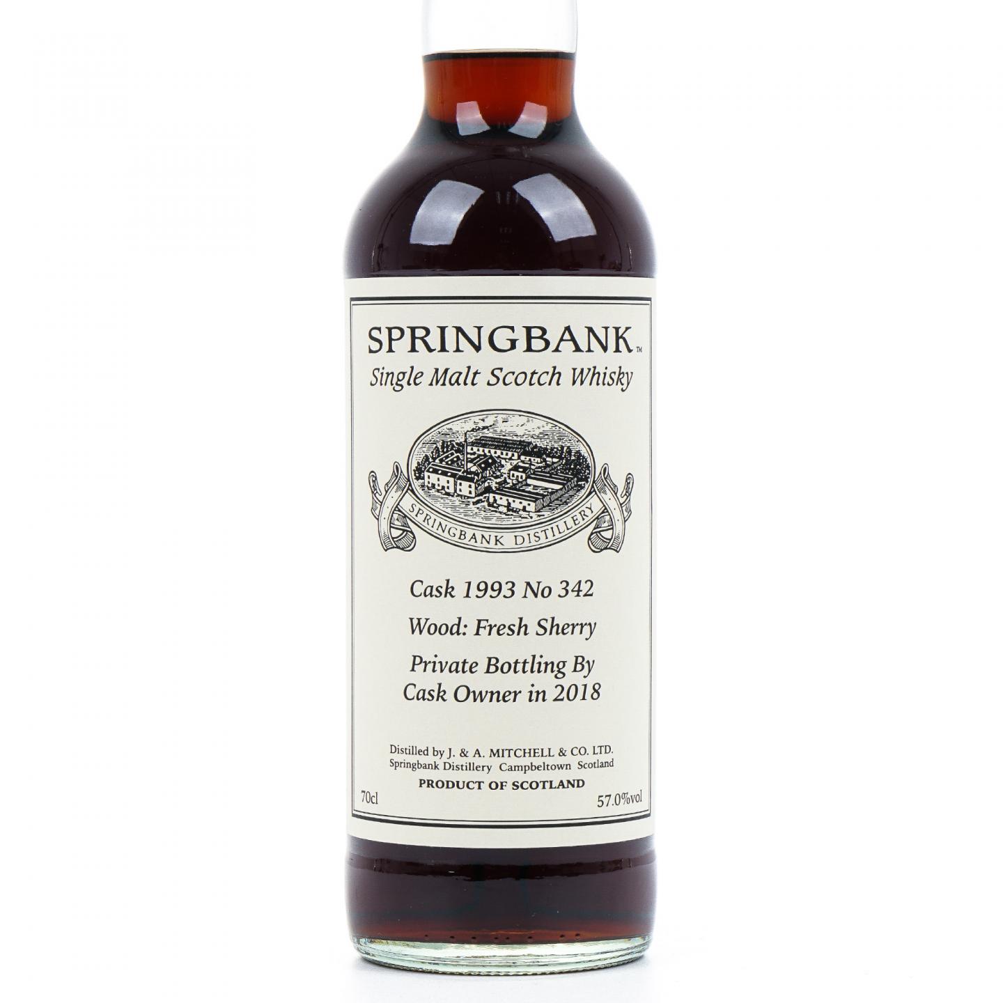 Springbank 云顶 1993-2018 雪莉私人桶#342
