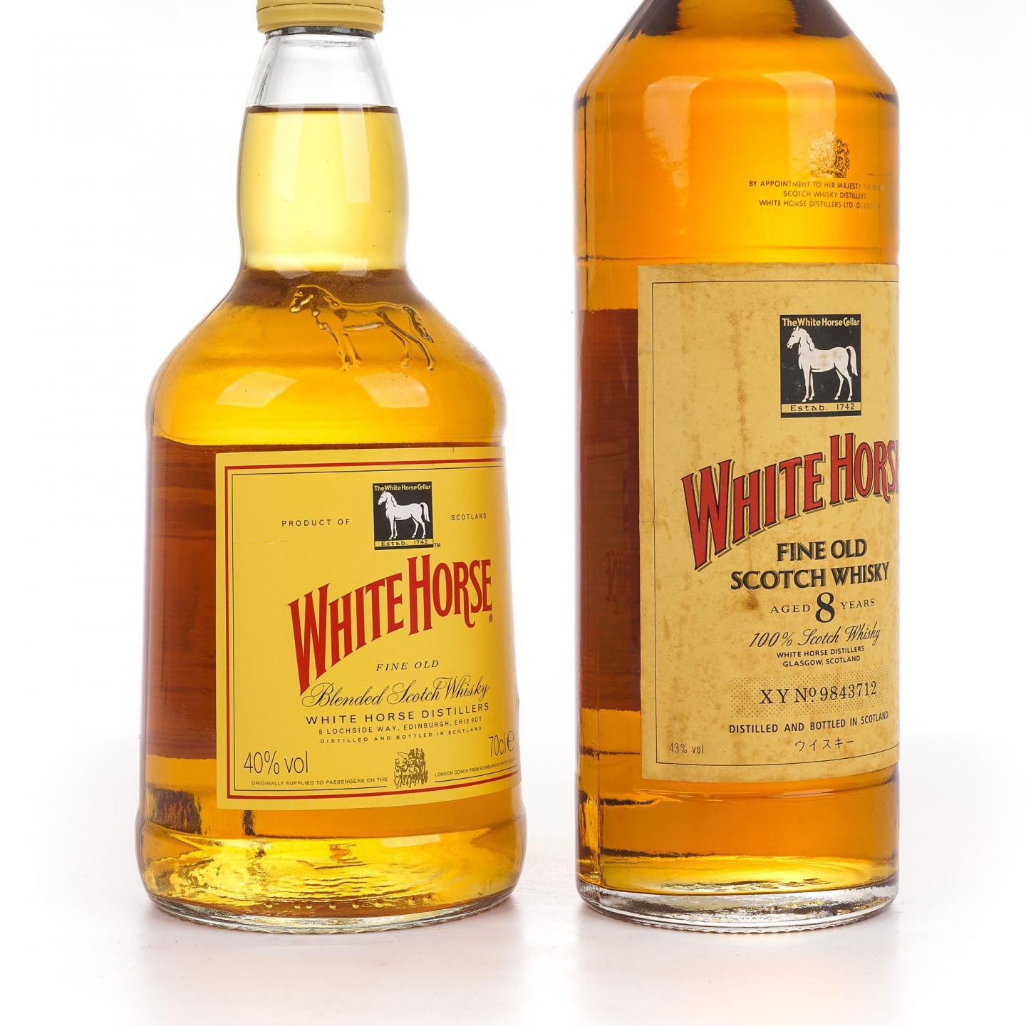 White Horse 白马 无年份/8年 Fine Old 调和 700ml/750ml 2瓶组