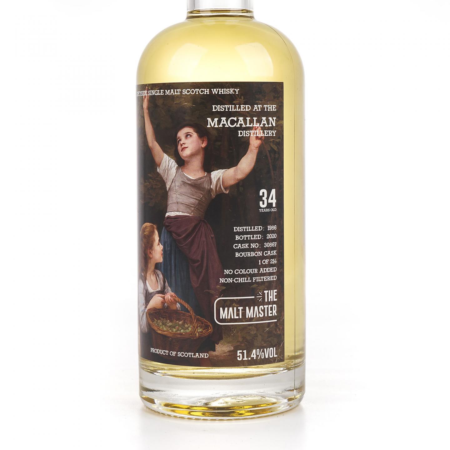 Macallan 麦卡伦 34年 1986-2020 The Malt Master 波本桶#30867