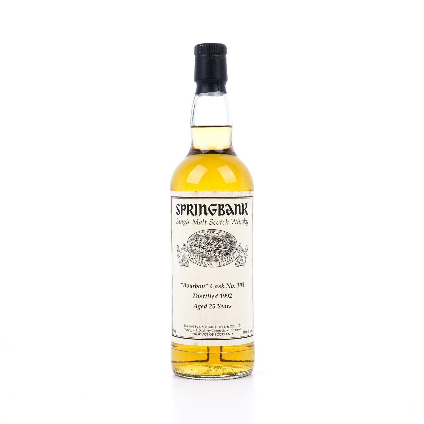 Springbank 云顶 25年 1992 波本桶#103