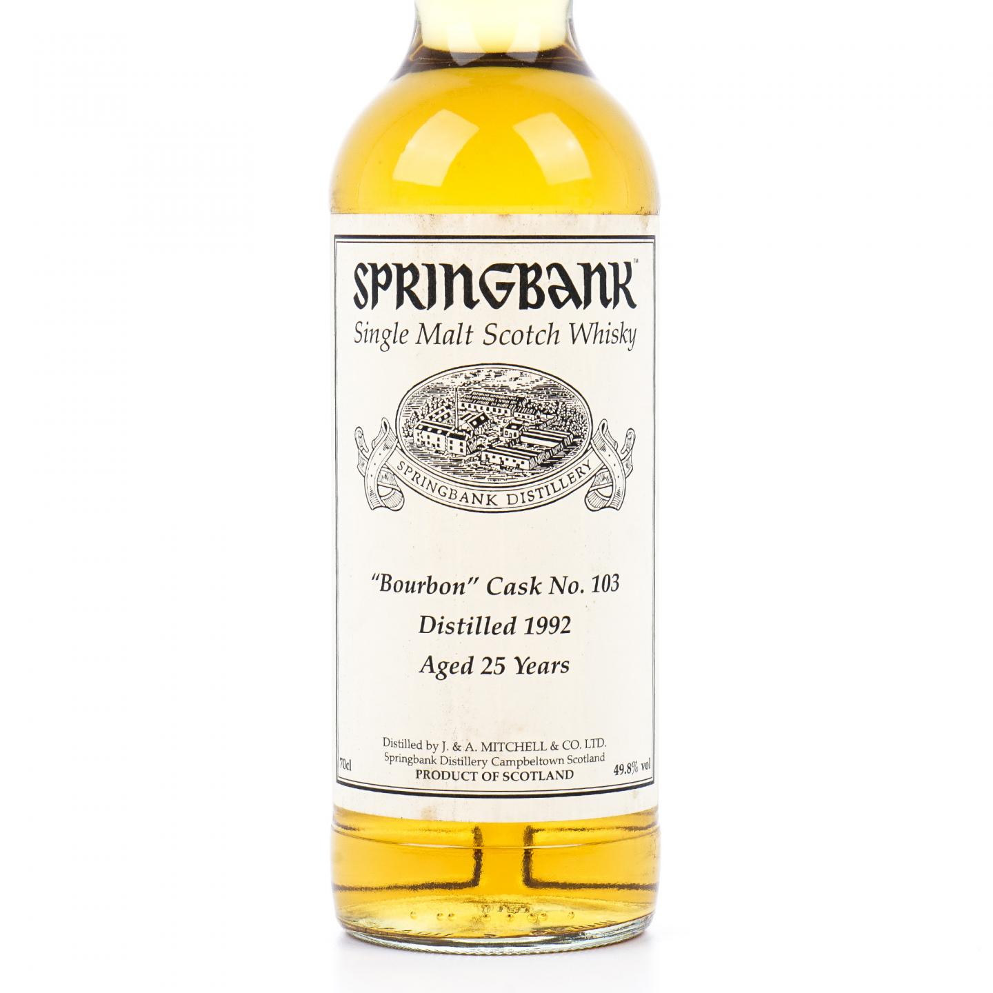 Springbank 云顶 25年 1992 波本桶#103