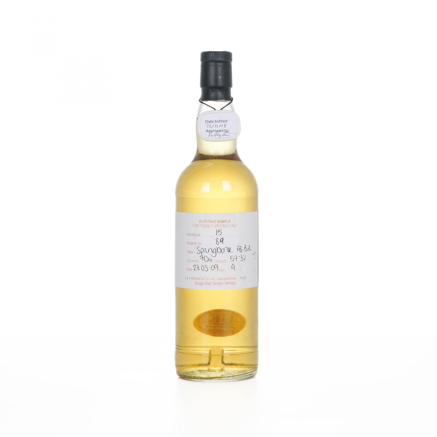 Springbank 云顶 9年 2009 完税瓶 波本桶