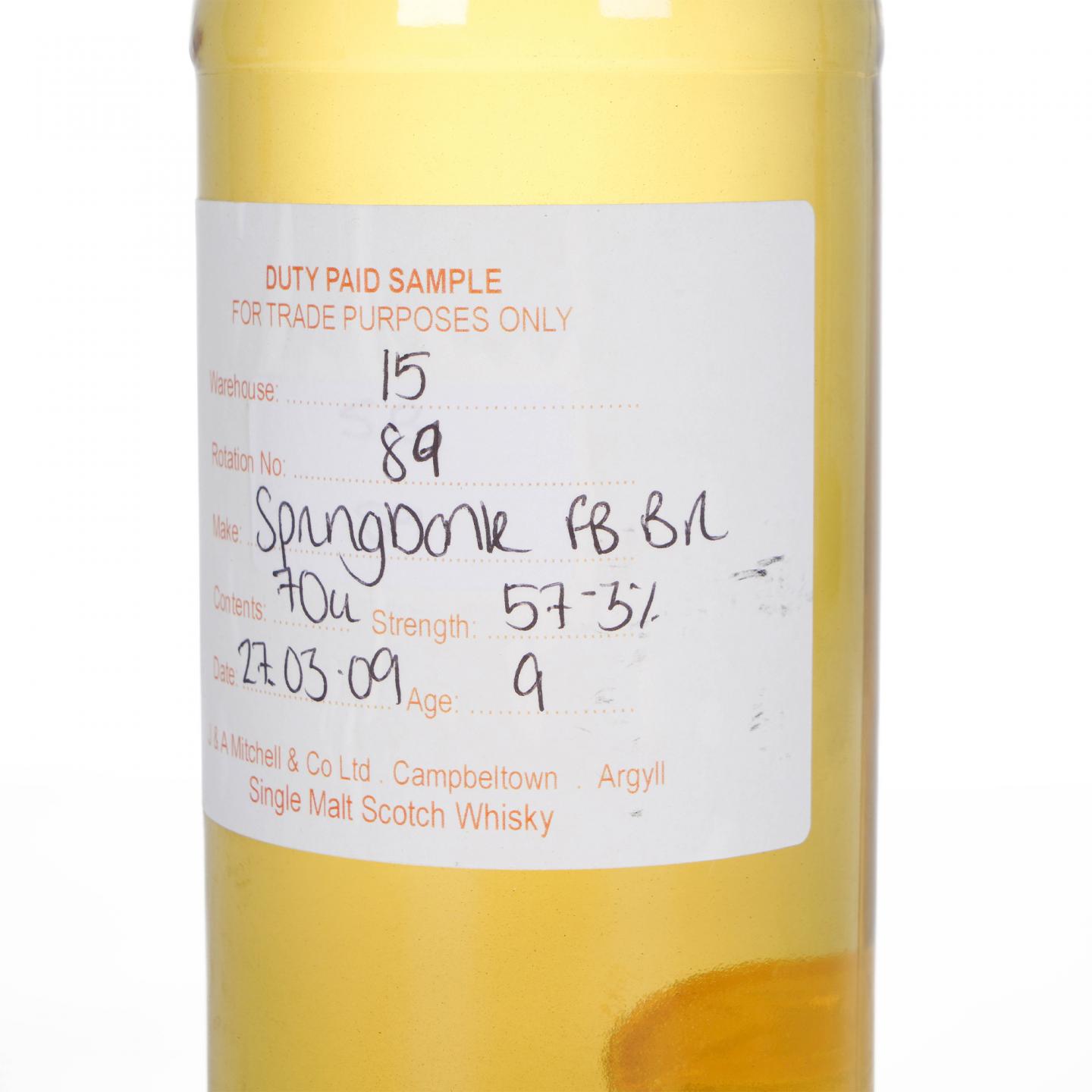 Springbank 云顶 9年 2009 完税瓶 波本桶