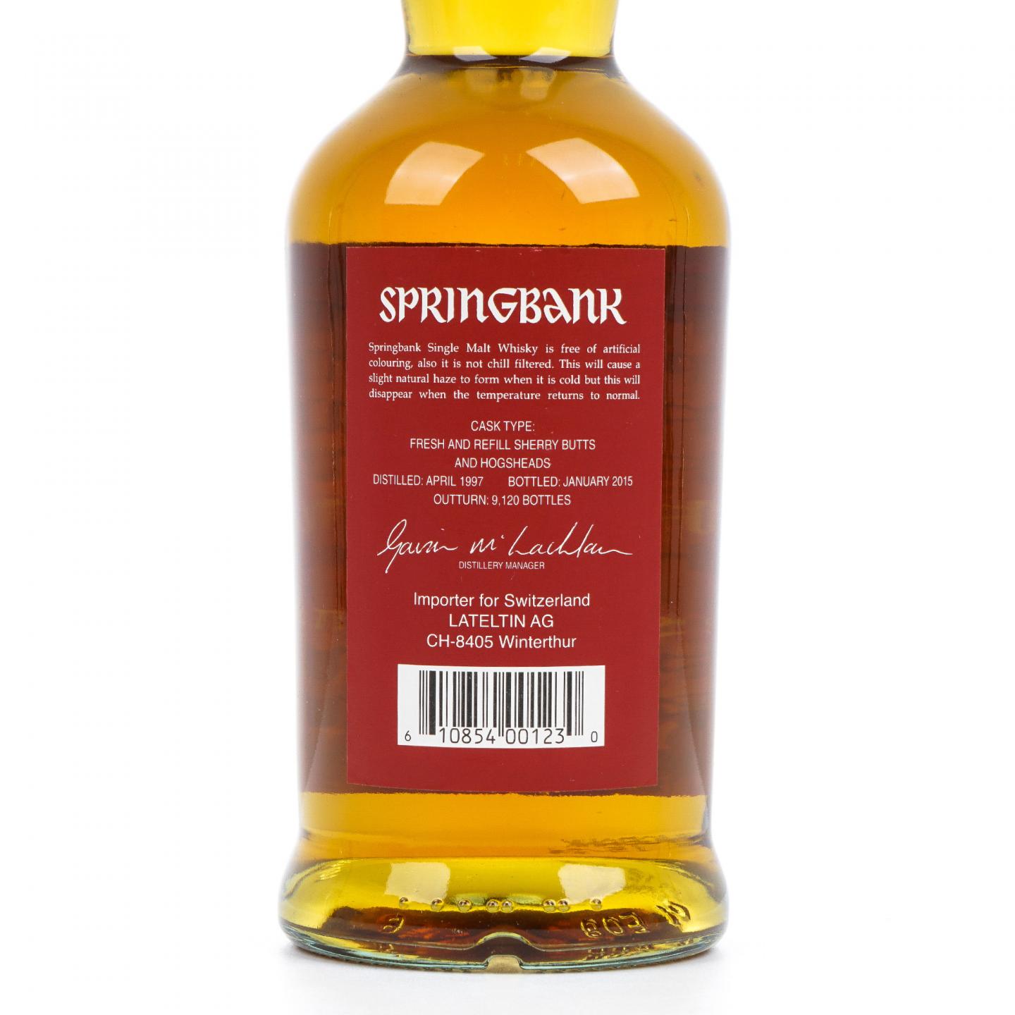Springbank 云顶 17年 1997-2015 雪莉桶