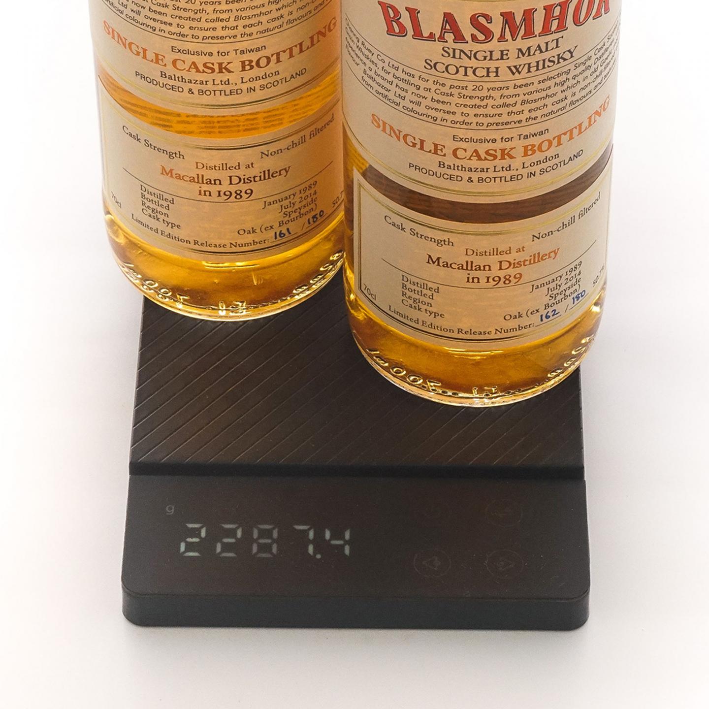 Macallan 麦卡伦 25年 1989-2014 单桶桶强 Blasmhor 2瓶组