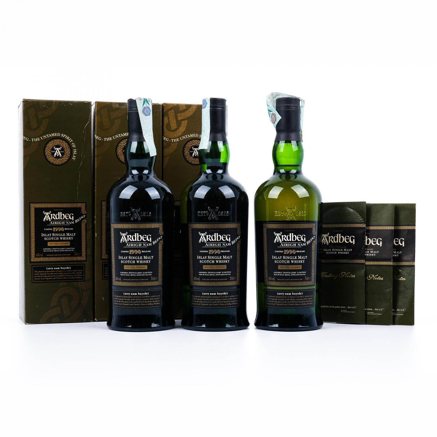 Ardbeg 阿贝 1990 Airigh Nam Beist L6/L7/L8 3瓶组*700ml 