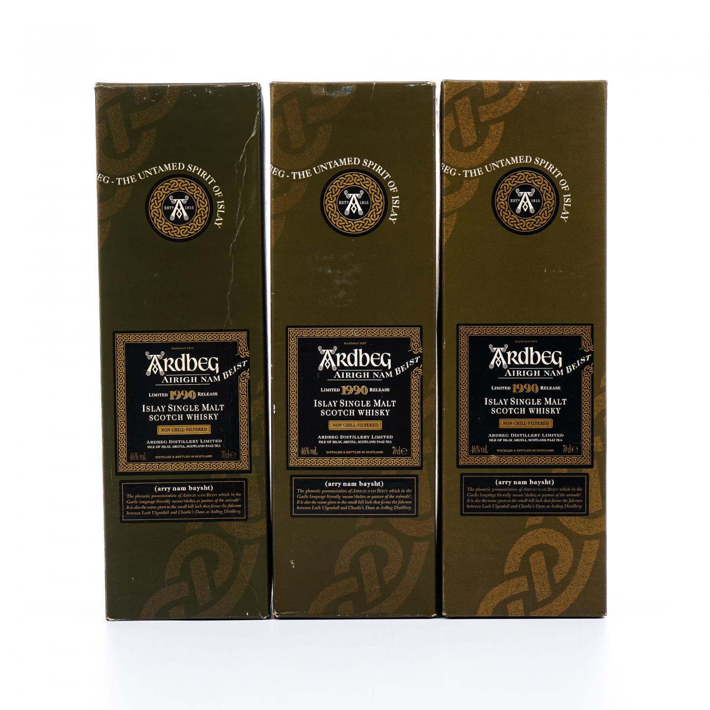 Ardbeg 阿贝 1990 Airigh Nam Beist L6/L7/L8 3瓶组*700ml
