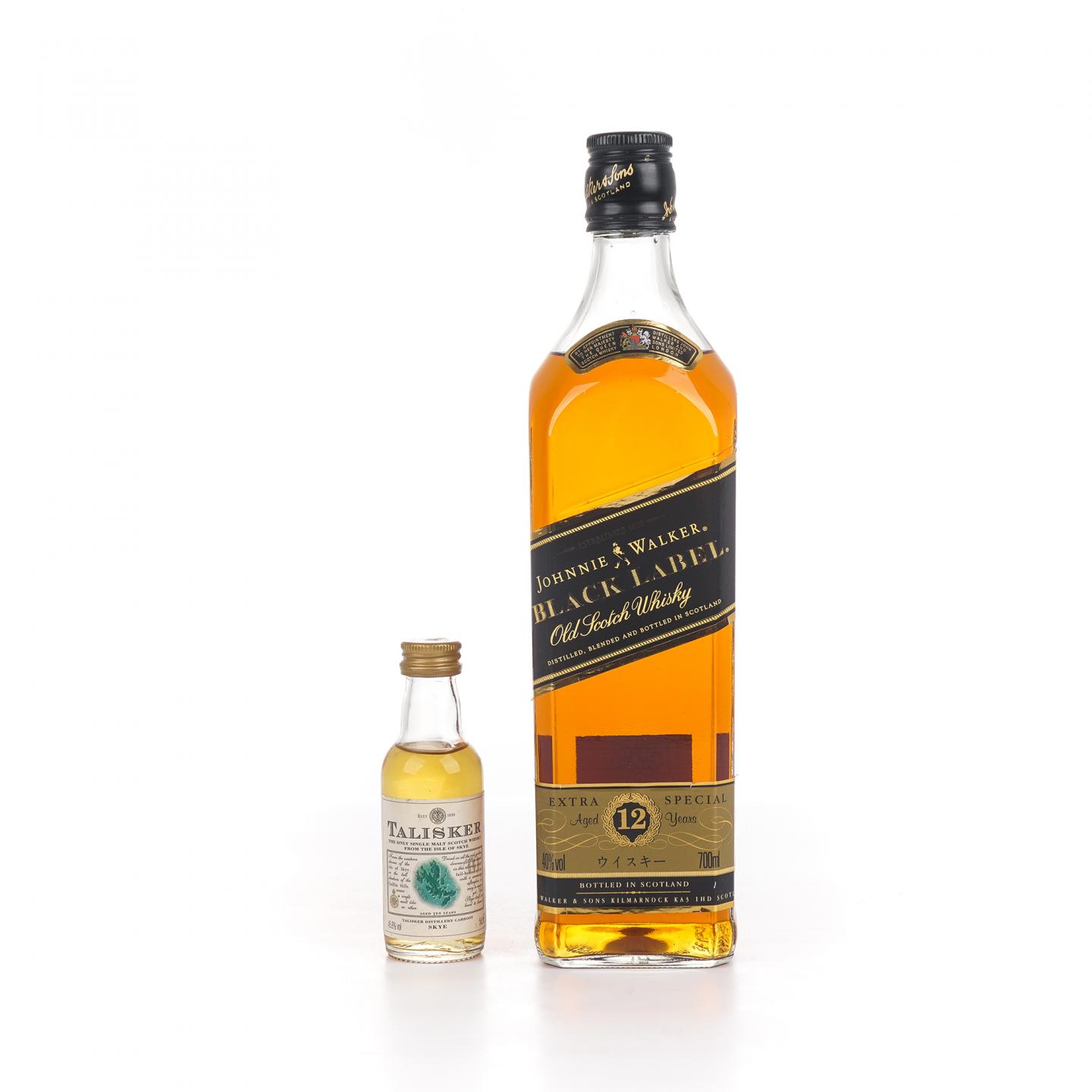 Johnnie Walker 尊尼获加 黑方 12年 700ml+泰斯卡酒版50ml