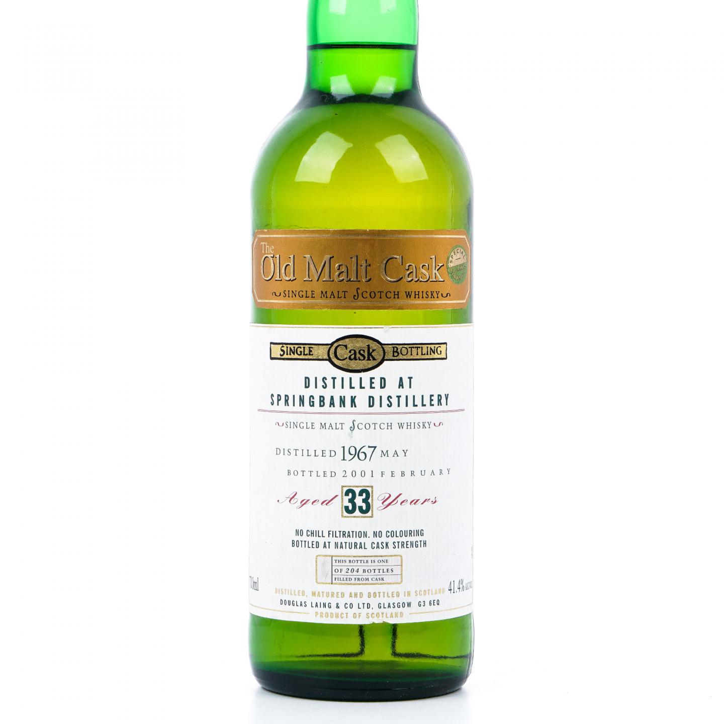 Springbank 云顶 33年 1967-2001 DL Old Malt Cask 单桶桶强