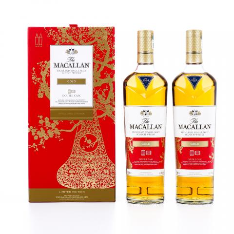 【附X光图】Macallan 麦卡伦 双桶 灿金 猪年限量版 2瓶组