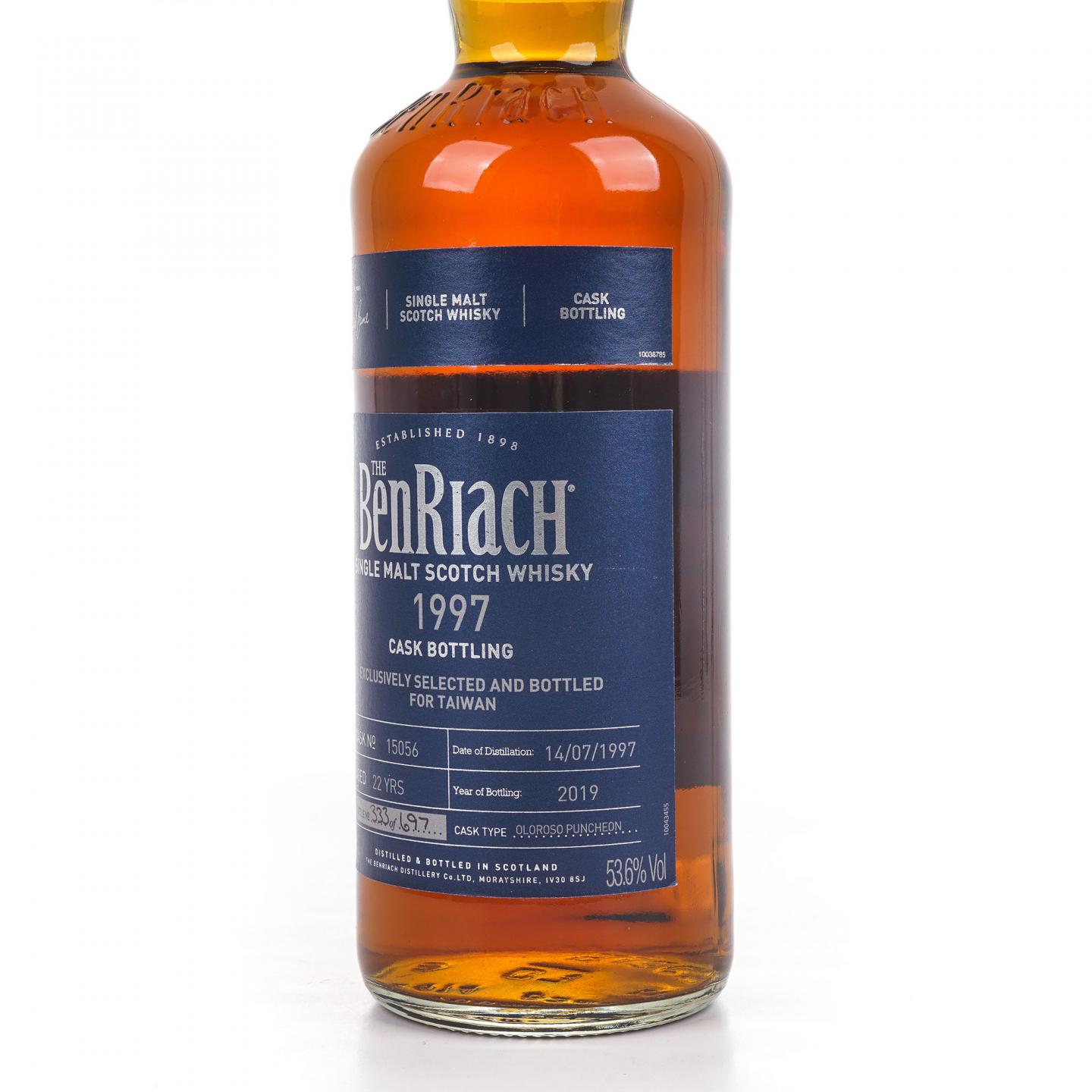 BenRiach 本利亚克 22年 1997-2019 雪莉桶#15056