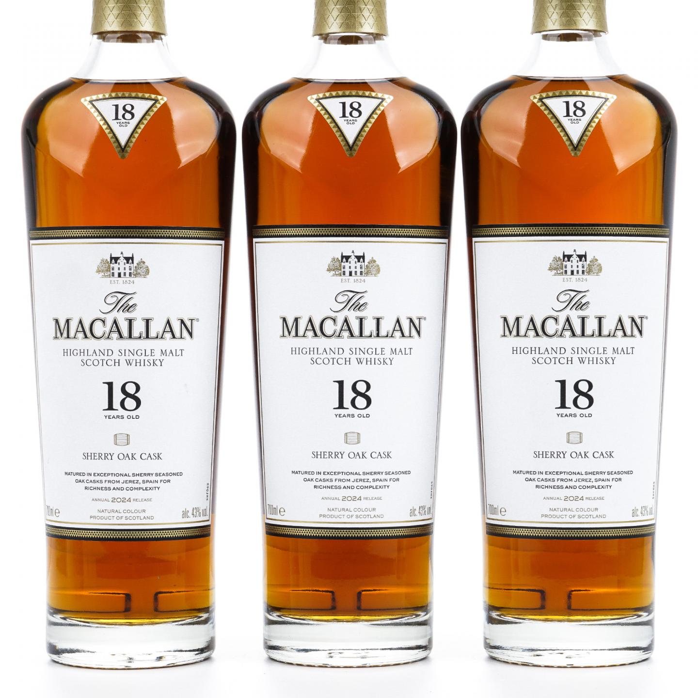 【附X光图】Macallan 麦卡伦 18年 2024 雪莉桶 5瓶组