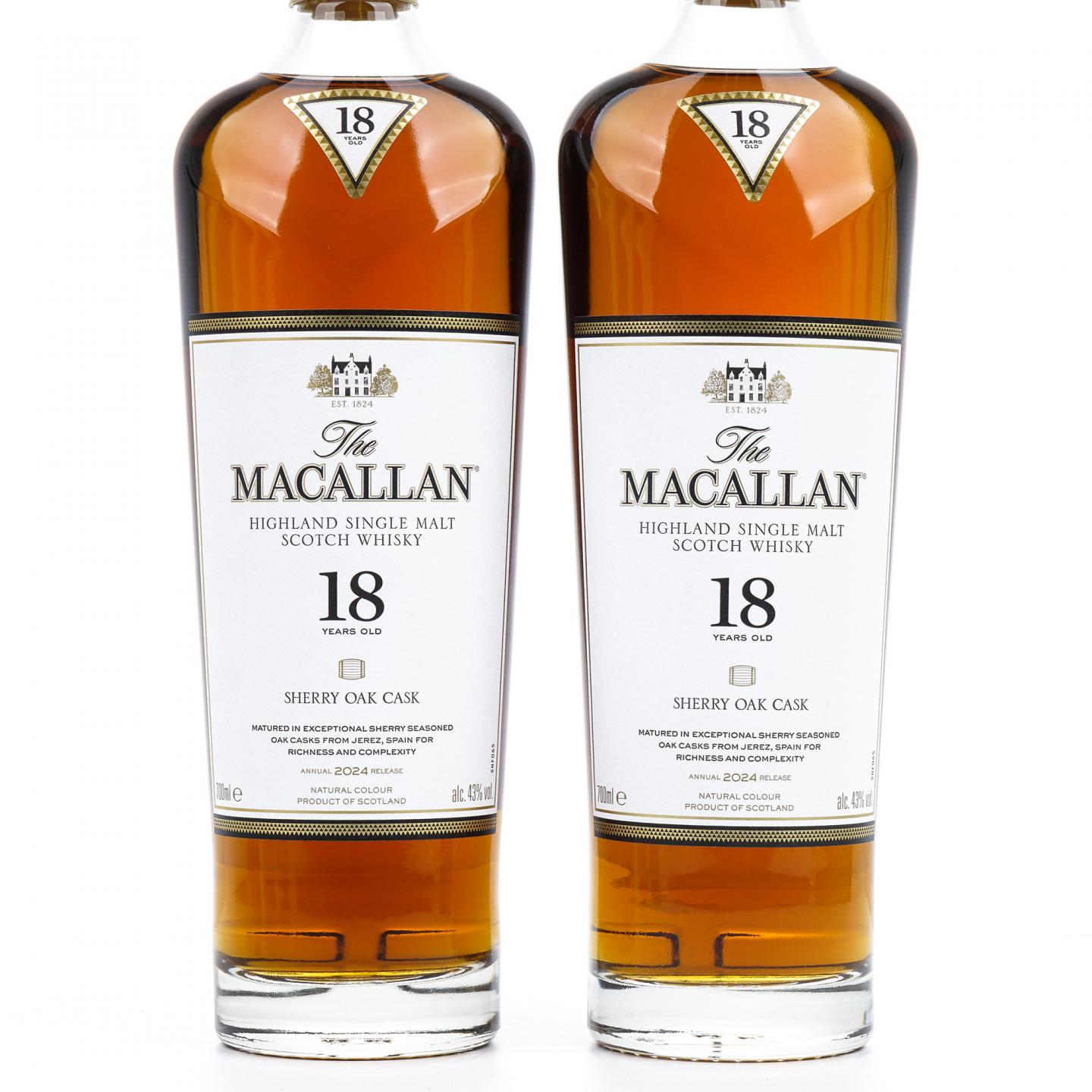 【附X光图】Macallan 麦卡伦 18年 2024 雪莉桶 5瓶组