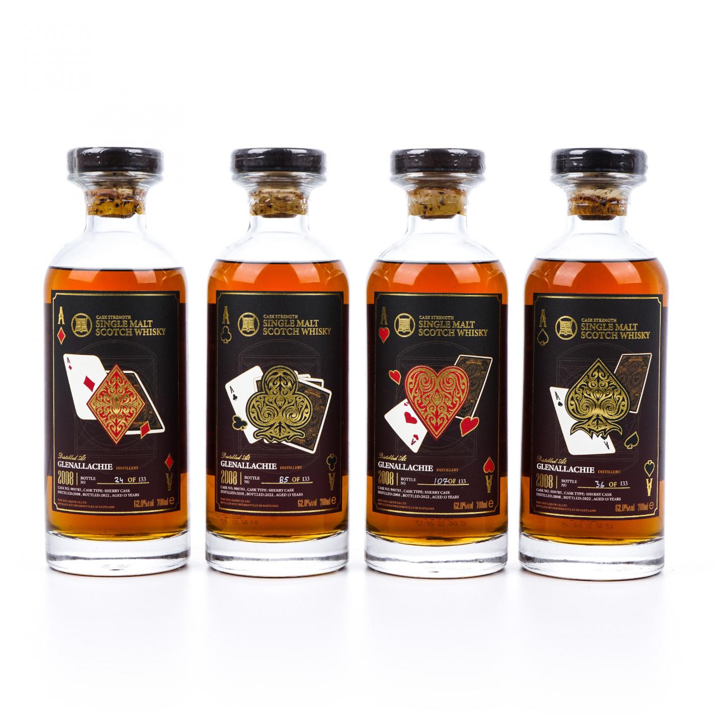 Glenallachie 格兰纳里奇 13年 2008-2022 扑克牌系列 4瓶组 行货