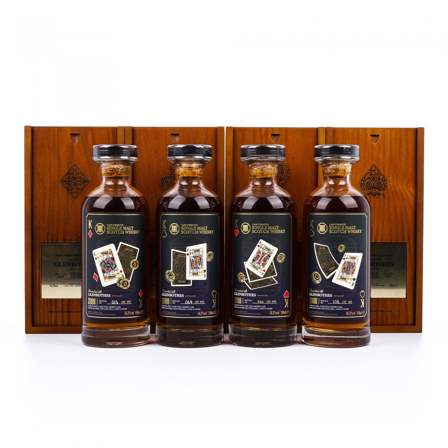 Glenrothes 格兰路思 13年 2008-2022 扑克牌系列 4瓶组 行货