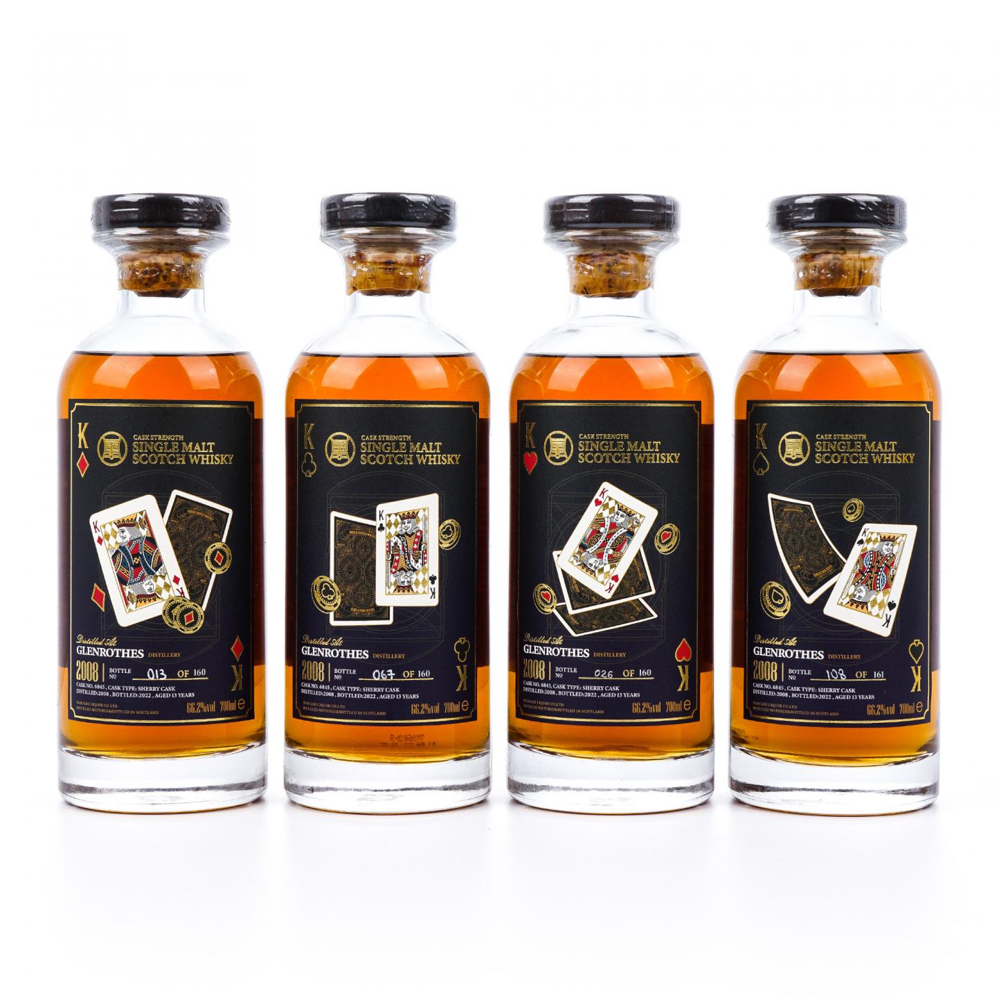 Glenrothes 格兰路思 13年 2008-2022 扑克牌系列 4瓶组 行货