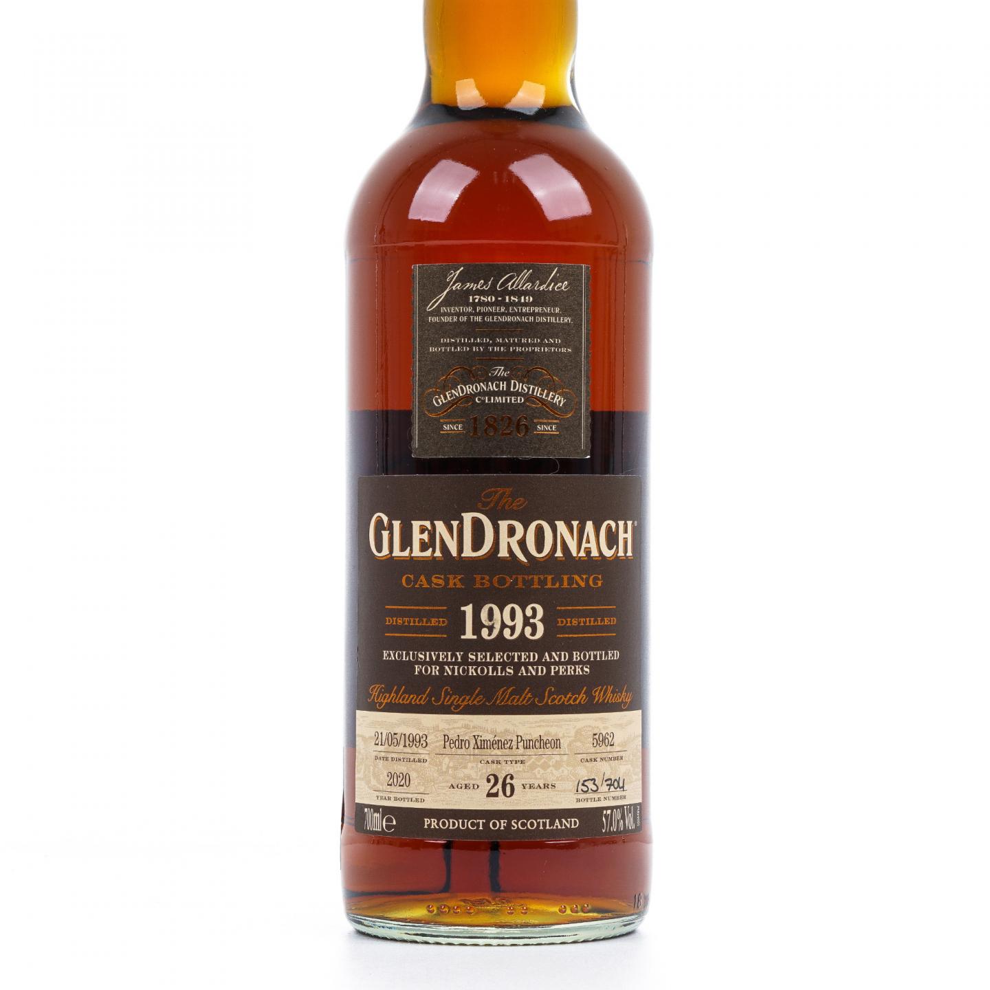 Glendronach 格兰多纳 26年 1993-2020 雪莉桶#5962