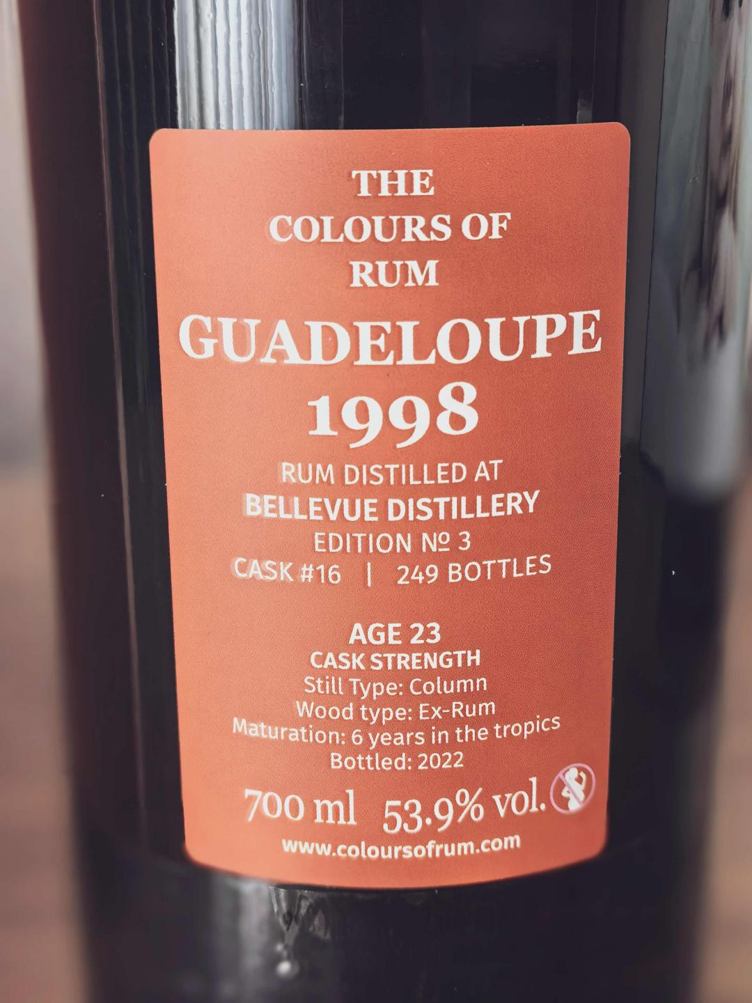 Bellevue 瓜德罗普 23年 1998-2022农业朗姆酒 单桶桶强