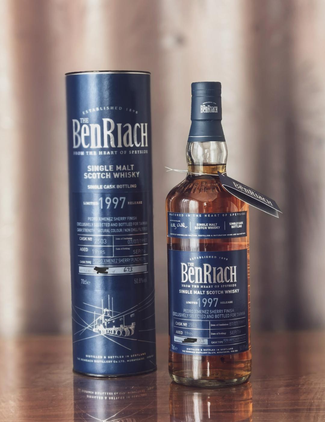 BenRiach 本利亚克 19年1997-2016 单桶桶强#2503 比利沃克时期老酒