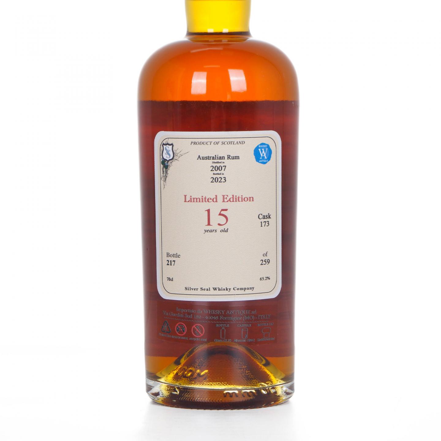 Beenleigh 斌力朗姆酒 15年 2007-2023 Silver Seal 单桶#173