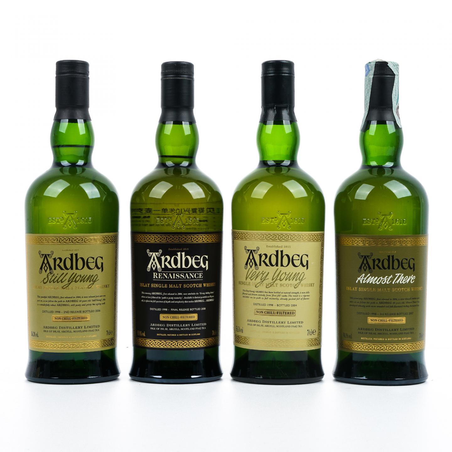 Ardbeg 阿贝 1998 泥煤熟成之路 4支组