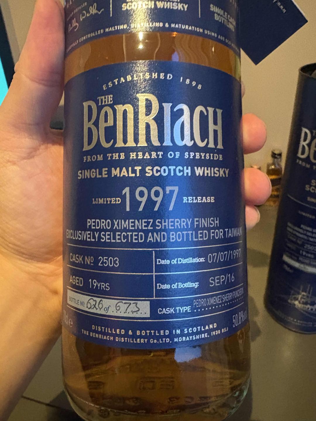 比利沃克！本利亚克19年雪莉单桶1997包邮