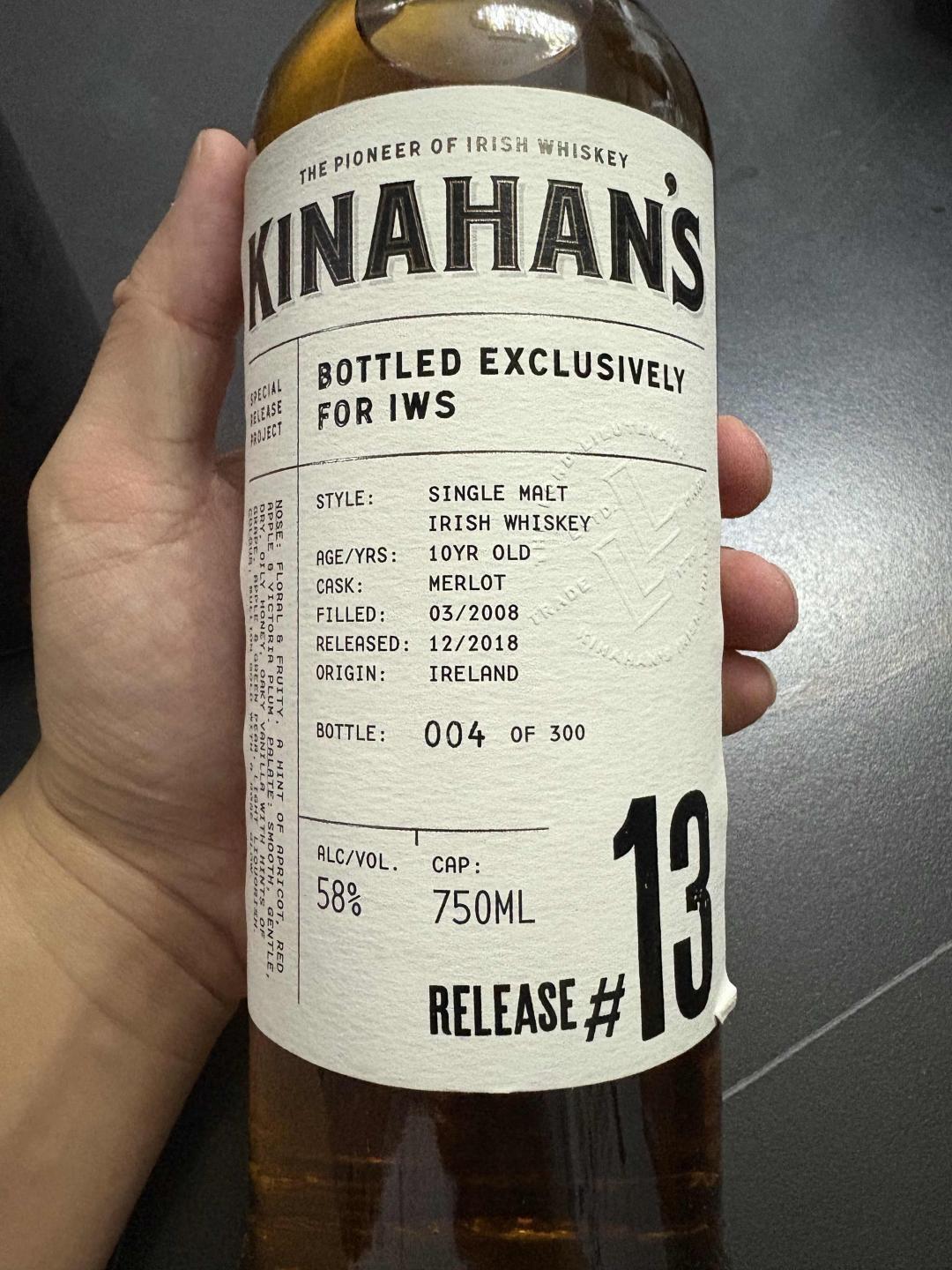 金汉斯10年梅洛单桶2008-2018国行包邮！